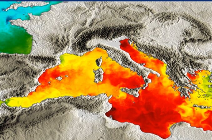 Temperaturas superficiales de las aguas del Mediterráneo