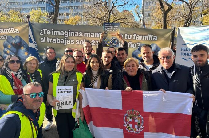 La protesta del sector pesquero almeriense en Madrid
