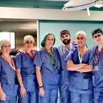 El equipo de anestesiólogos que ha intervenido en el estudio: de izda. a dcha, los doctores Gómez, Ruano, Echevarría, del Boz, Estero y Lucena