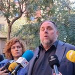 El exlíder de ERC y candidato de 'Militància Decidim' a revalidar el cargo, Oriol Junqueras, en declaraciones.