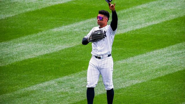 Juan José Soto durante un partido con los New York Yankees 
