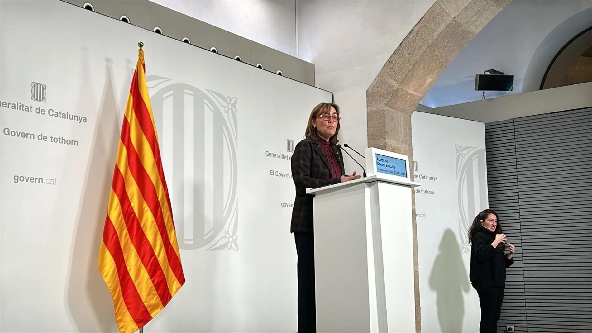 La portavoz del Govern, Sílvia Paneque, en la rueda de prensa posterior al Consell Executiu de este martes. EUROPA PRESS 10/12/2024