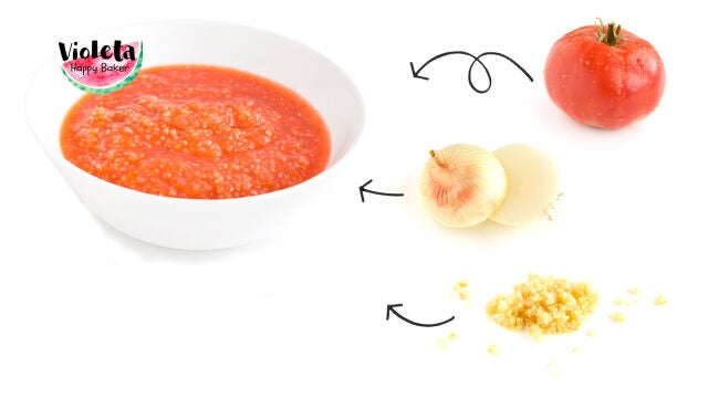Sopa de tomate con quinoa, receta fácil