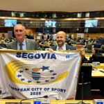 El alcalde de Segovia, José Mazarías, y el concejal de Deportes, Jesús Garrido, reciben en Bruselas la acreditación de Segovia como Ciudad Europea del Deporte