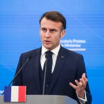 Emmanuel Macron, durante su visita relámpago a Polonia de este jueves