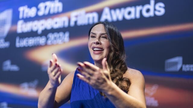 Spanish actor Karla Sofia Gascon, nominated in the European Actress category for 'Emilia Perez' arrives at the 37th European Film Awards at the Culture and Convention Center KKL in Lucerne, Switzerland, 07 December 2024. 