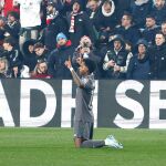 Rodrygo celebra el gol que le marcó al Rayo Vallecano