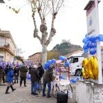 Acto reivindicativo-festivo que la Plataforma A11 Pasos de Peñafiel realiza en el paso de cebra de la travesía de la N-122