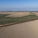 Existing sections of the border wall in La Grulla, Texas, USA, 27 November 2024.