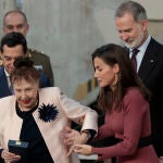 Gemma Cuervo, junto a los Reyes Felipe y Letizia