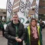 El presidente de CSIF Castilla y León, Benajmín Castro, en la protesta de Valladolid