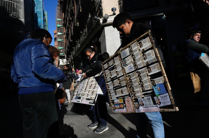 Venta de Lotería de Navidad en Madrid en la víspera del sorteo