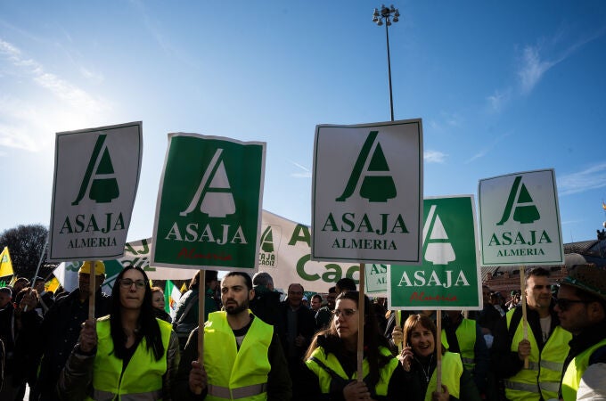 Agricultores almerienses desplazados a la protesta en Madrid