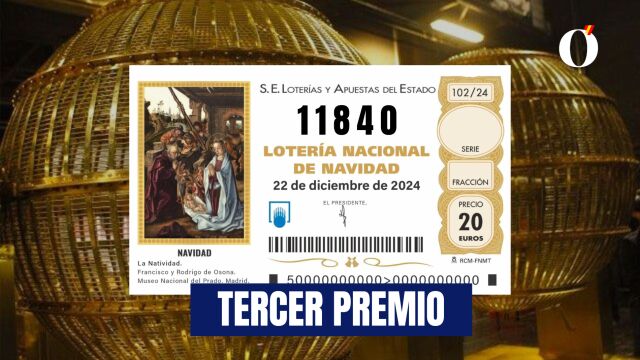 11840, tercer premio de la Lotería de Navidad 2024