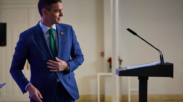 Comparecencia de Pedro Sanchez en en Palacio de la Moncloa para hacer balance del año politico. © Alberto R. R