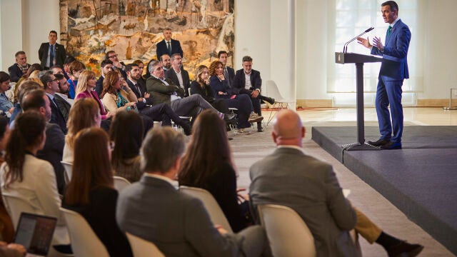Comparecencia de Pedro Sanchez en en Palacio de la Moncloa para hacer balance del año politico. © Alberto R. R