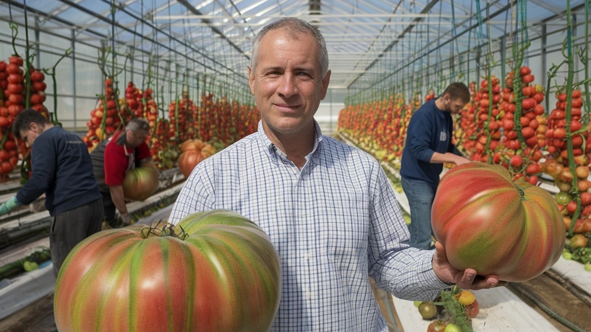 Imagen de tomates del tamaño de sandía creada con IA por el Día de los Inocentes