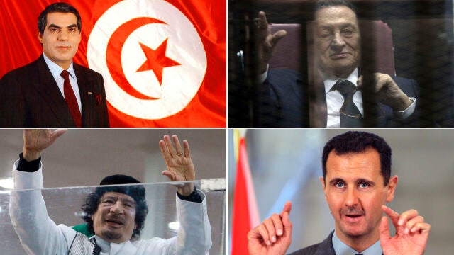 Zine al-Abidine Ben Ali, Hosni Mubarak, Muamar Gadafi y Bachar al Asad han caído derrocados por la Primavera Árabe