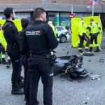 MADRID.-Sucesos.- Muere un motorista de 38 a&ntilde;os al chocar contra un veh&iacute;culo en la calle Francisco Silvela