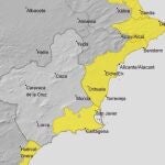 La Aemet emite un aviso de nivel amarillo por lluvias en el campo de Cartagena y Mazarr&oacute;n para este martes