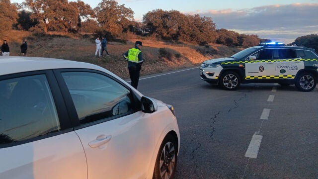 Hallan una persona muerta por disparos dentro de un vehículo en una carretera de Badajoz