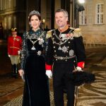 Federico y Mary de Dinamarca en la cena de Año Nuevo.