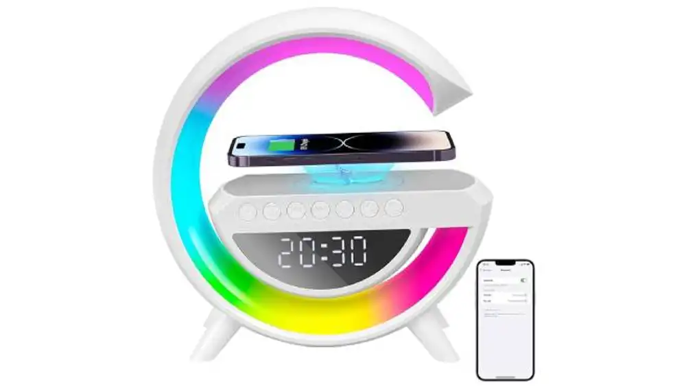 Lámpara/reloj/altavoz/cargador inalámbrico Kihhvlo.