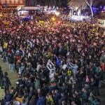 La protesta contra Lim, presidente del Valencia, en los alrededores de Mestalla