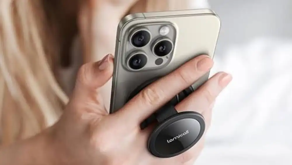 Soporte y agarre magnético para iPhone de Lamicall.
