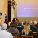 El presidente de la Diputación de Alicante, Toni Pérez, en la presentación del estudio de viabilidad del ferrocarril entre Alicante y Alcoy