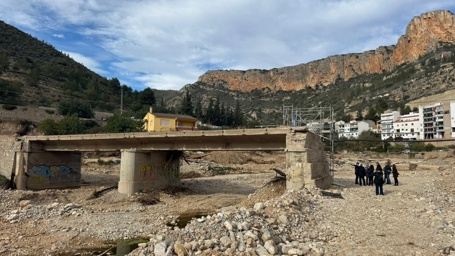 Imagen de un puente afectado por la dana en Sot de Chera