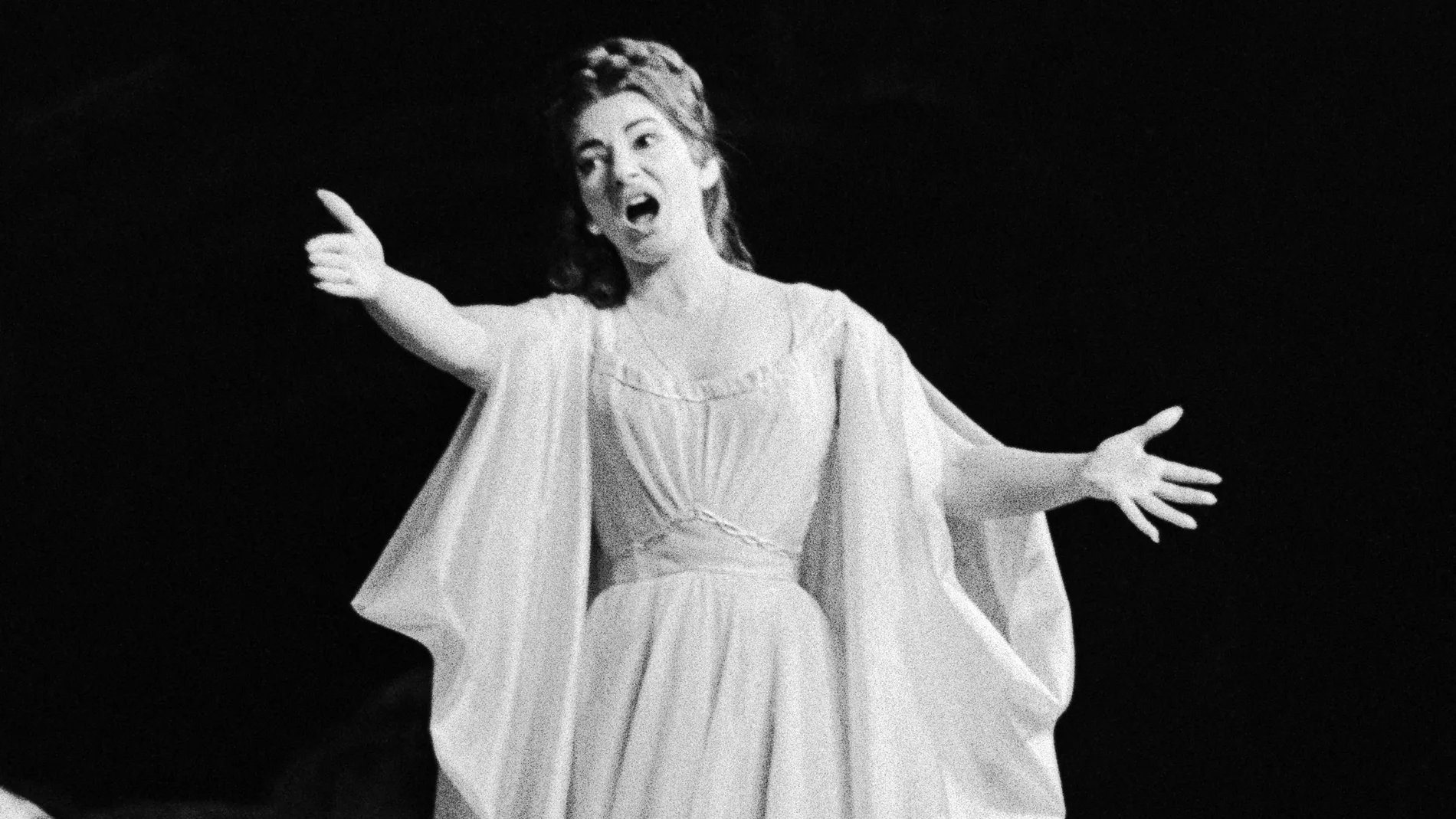 Picture taken on May 17 1965 at the Paris Opera House, of American-born Greek soprano Maria Callas performing in the Bellini opera "Norma". One of the most celebrated opera singer of the 20th century, Maria Callas, who died in Paris on 16 September 1977, remains a favourite for opera-lovers and a legend outside the world of classical music. (Photo by AFP)