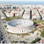 Vista aérea de la plaza de toros rehabilitada