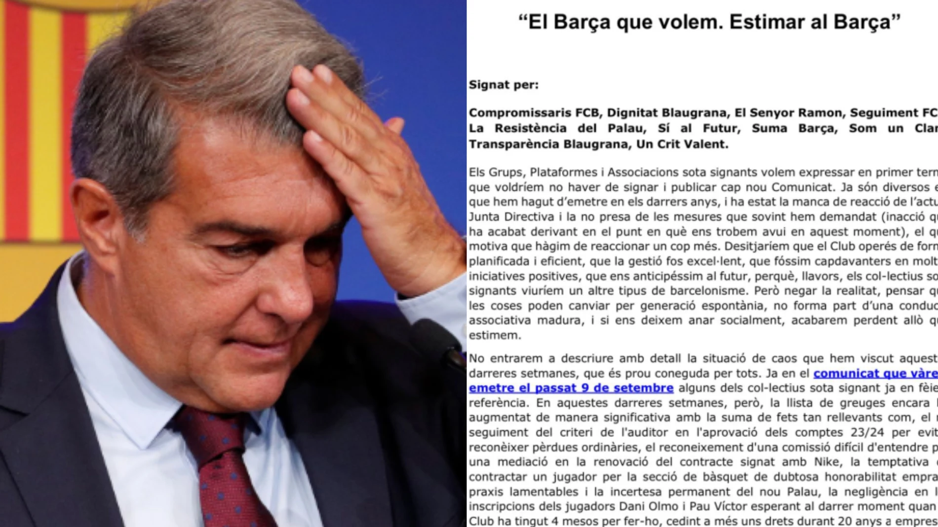 La oposición en pleno se une para exigir la dimisión inmediata de Joan Laporta