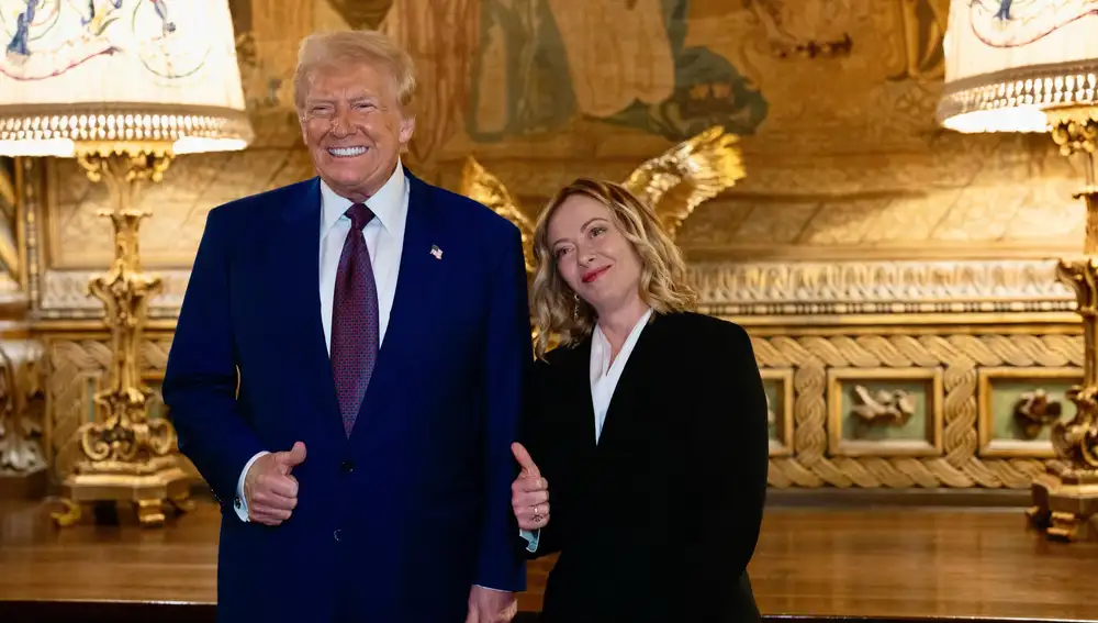 La primera ministra italiana, Giorgia Meloni, visitó a Donald Trump el 5 de enero en su residencia de Mar-a-Lago (Florida)