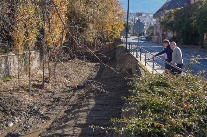 Estado del cauce del río Monachil, donde las obras comenzaron en el mes de noviembre