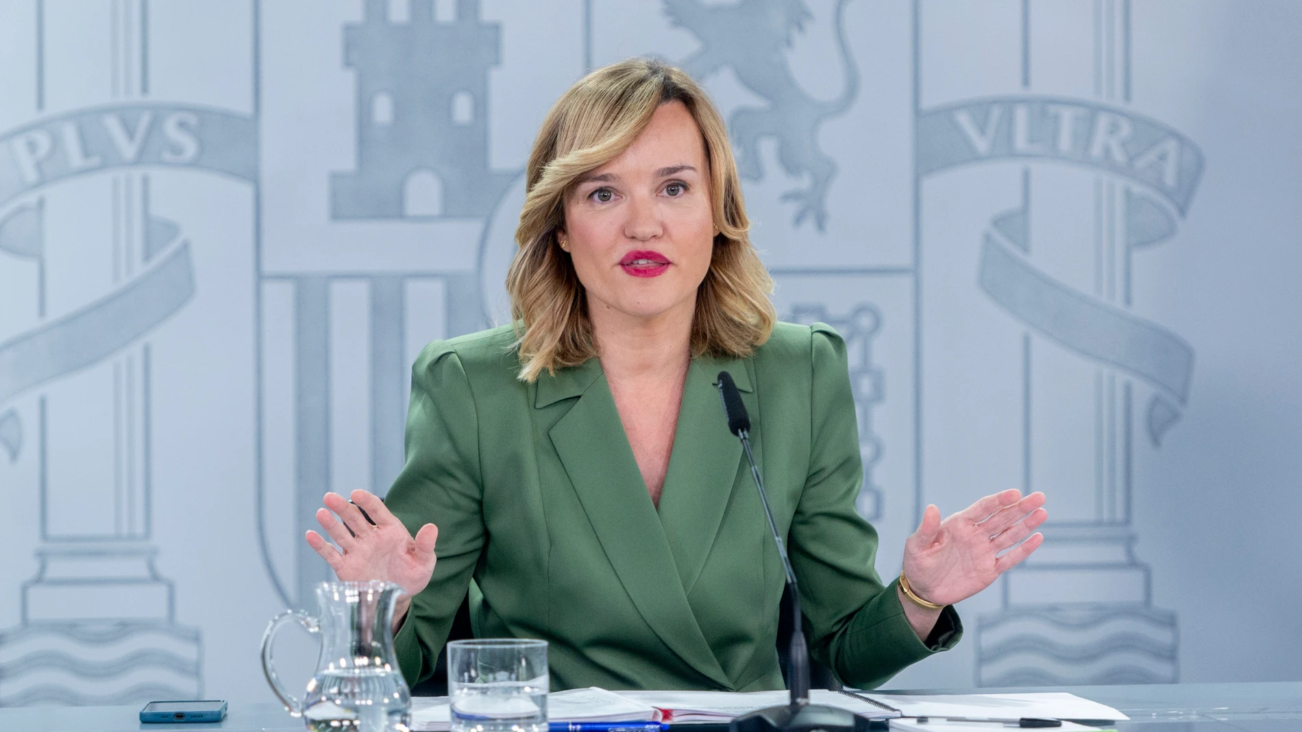 La ministra Portavoz, Pilar Alegría, durante una rueda de prensa posterior al Consejo de Ministros, en el Complejo de La Moncloa, a 7 de enero de 2025, en Madrid (España). El Consejo de Ministros de hoy ha aprobado el Comisionado para la celebración de los actos por el 50 aniversario de la muerte de Francisco Franco el mes de noviembre. 07 ENERO 2025;CONSEJO DE MINISTROS;COMISIONADO;FRANCO;GOBIERNO;50 ANIVERSARIO Alberto Ortega / Europa Press 07/01/2025