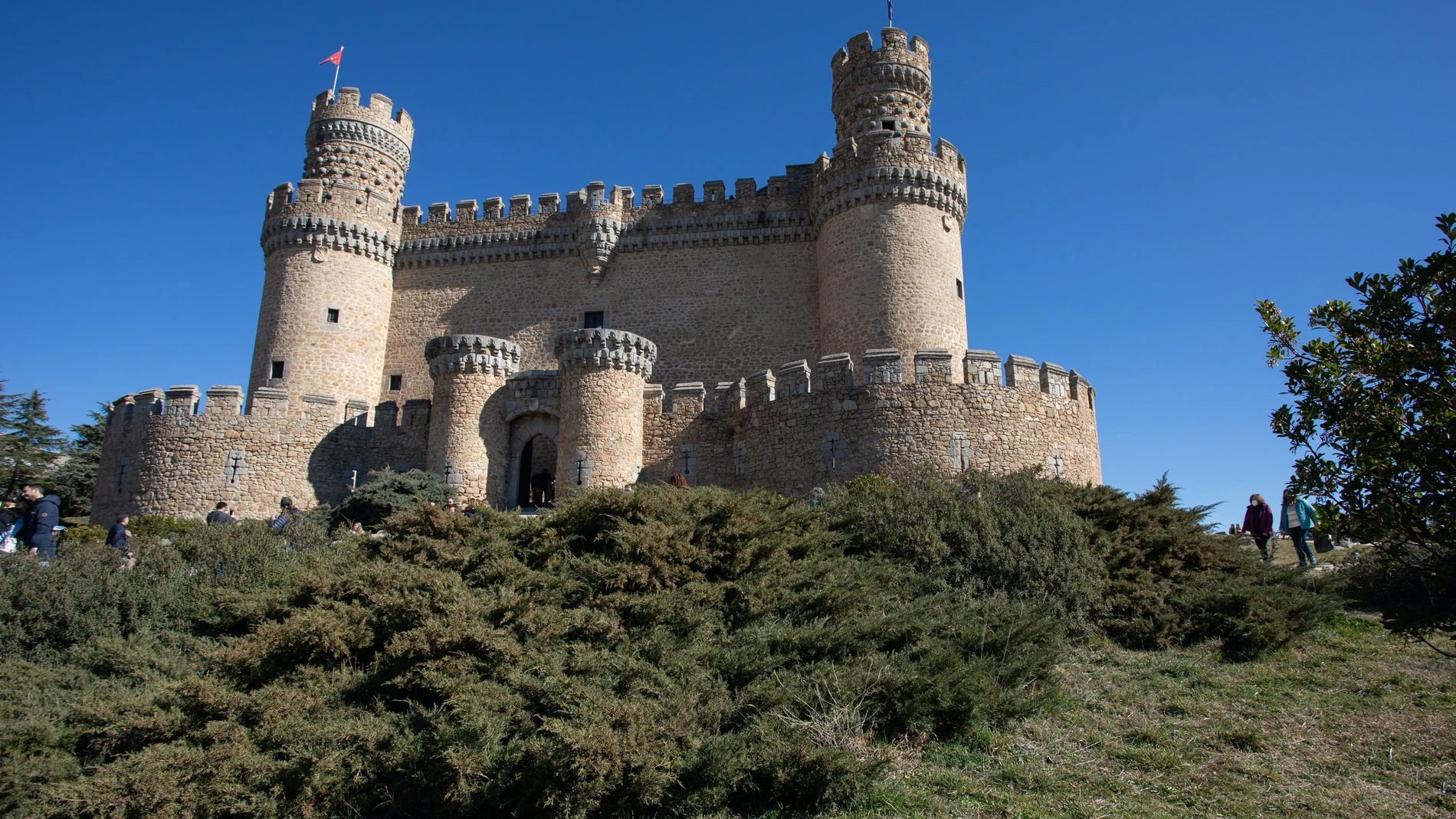 Vista del Castillo de Manzanares El Real, situado en la Sierra de Guadarrama