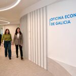 La conselleira de Economía, María Jesús Lorenzana, hoy, en la Oficina Económica de Galicia. 