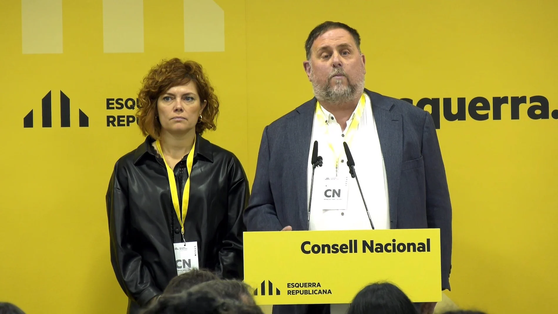 Elisenda Alamany y Oriol Junqueras, en el Consell Nacional de ERC