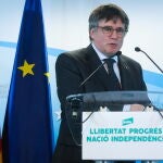 Carles Puigdemont holds press conference after Junts per Catalunya's board meeting