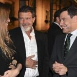 Nicole Kimpel, Antonio Banderas y Juanma Moreno