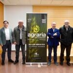 Los responsables de las organizaciones agrarias durante la presentación de Agraria