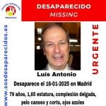 Sucesos.- Buscan a un hombre de 79 años desaparecido el pasado jueves en Madrid