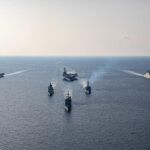 El Grupo de Combate Dédalo de la Armada durante una travesía