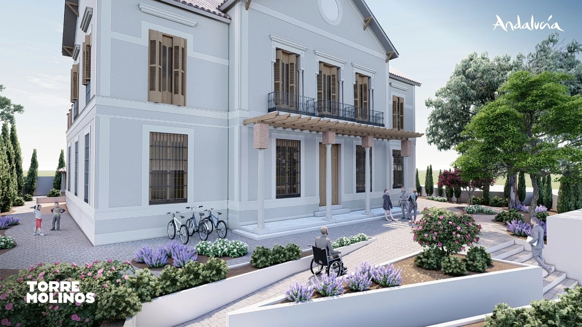 Recreación del futuro Centro de Interpretación de Regeneración Urbana, Cultural y Patrimonial de Torremolinos que se ubicará en la histórica casa de María Barrabino en el centro de la ciudad