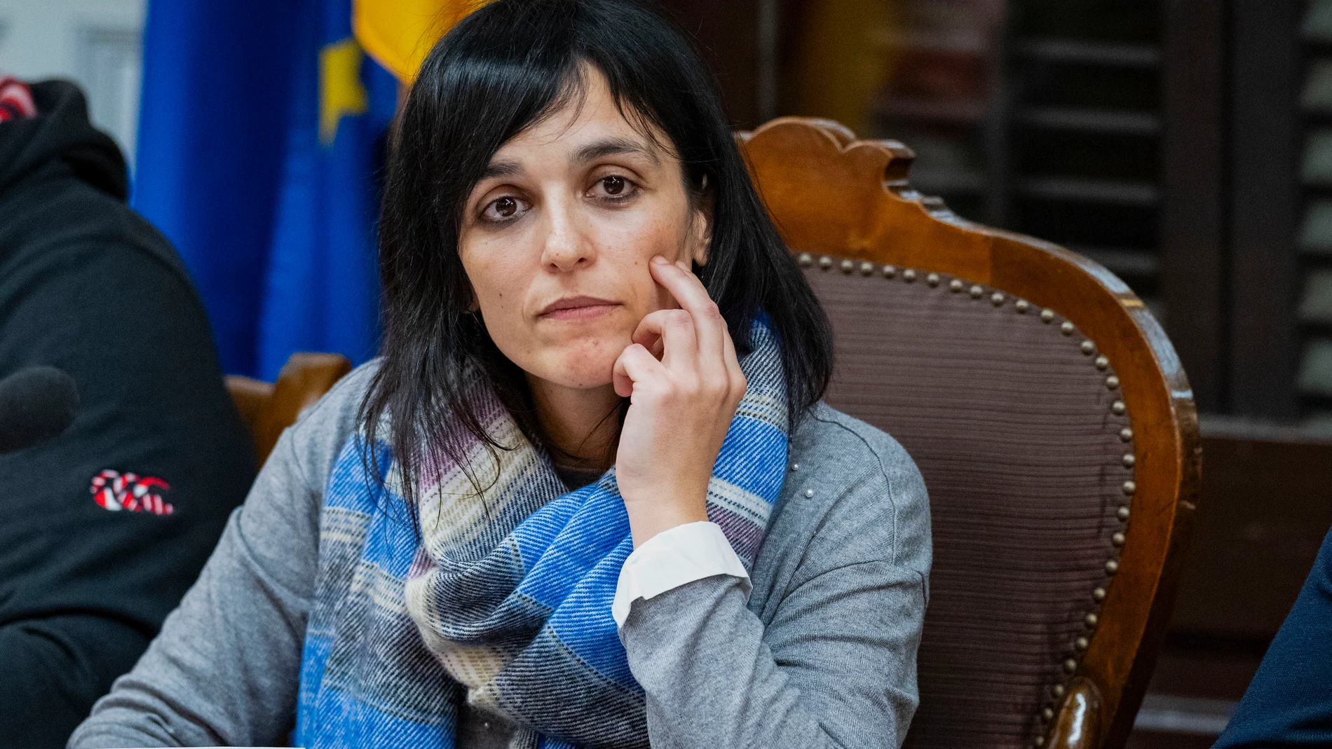 RIPOLL (GIRONA), 23/01/2025.- La alcaldesa de Ripoll Silvia Orriols se somete a una cuestión de confianza, este jueves en el ayuntamiento de la localidad gerundense. EFE/Siu Wu