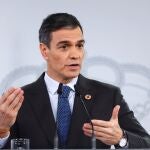 Comparecencia del presidente de Gobierno Pedro Sánchez tras la reunión del Consejo de Ministros. © Jesús G. Fe