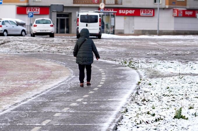 Nieve en la capital leonesa