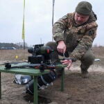 Ukrainian troops test drones with fiber-optic controls